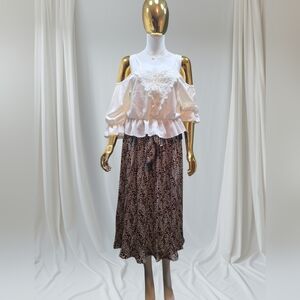 Alice Blue Animal Print Pleated Skirt (Leopard) Size S